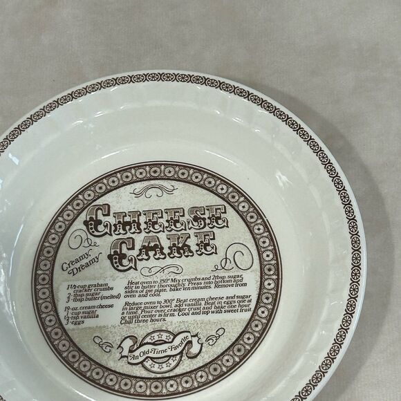 Royal China Jeannette Cheesecake Ceramic Pie Dish Creamy Dreamy Directions - Picture 12 of 12